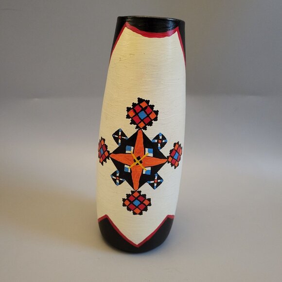 Handmade Southwestern Painted Vase By Pete - Picture 2 of 8